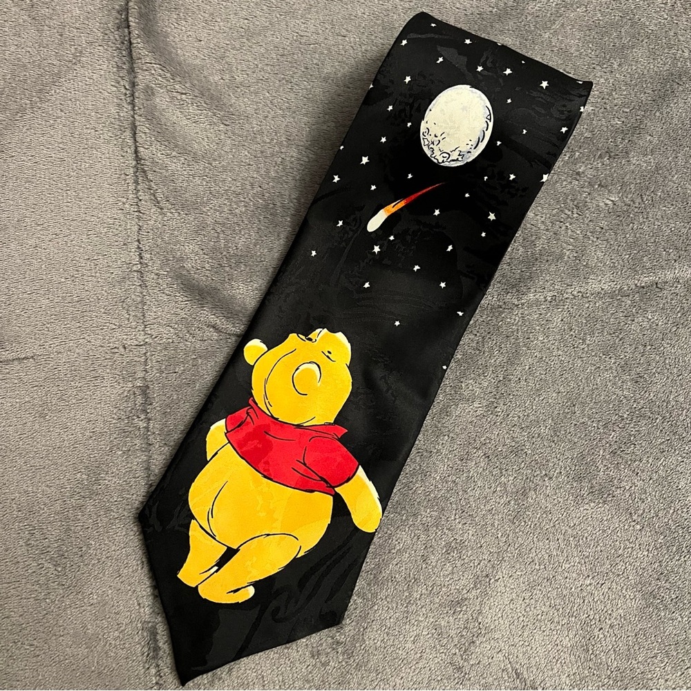 Vintage Winnie The Pooh Moon Shooting Star Neck Tie